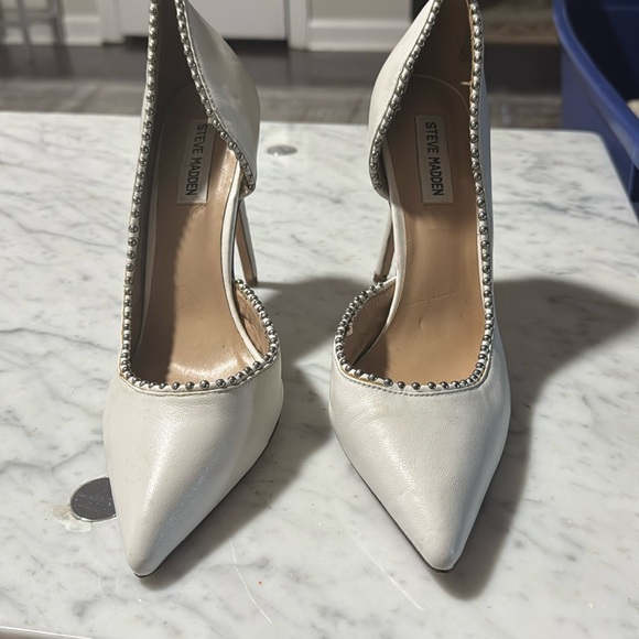 Steve Madden size 9.5 half white studded shoes. - Picture 1 of 7